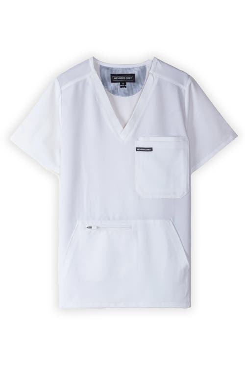 Shop Members Only Cordoba 5-pocket Scrub Top In White