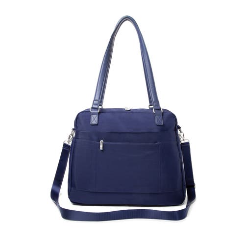 Baggallini Overnight Expandable Laptop Tote Bag With Rfid Wristlet In Navy