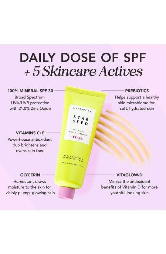 Herbivore Botanicals Star Seed Sheer Glow Mineral Sunscreen Spf 30