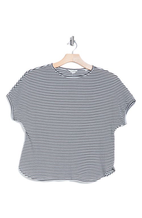 Shop Max Studio Stripe Curve Hem Crinkle T-shirt In Black/white Stripe