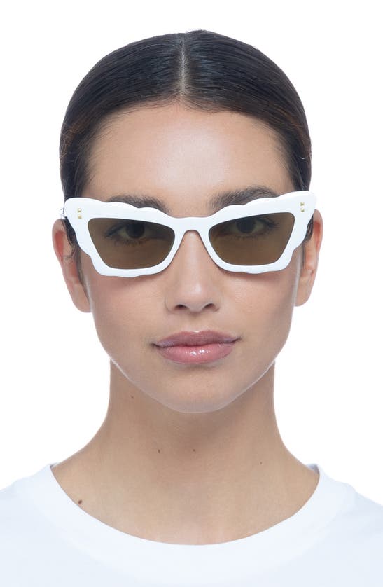 Shop Aire Gamma Ray 51mm Cat Eye Sunglasses In Ivory