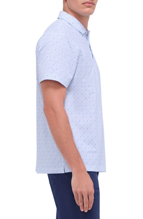 Shop Bugatchi Victor Ooohcotton® Diamond Print Polo In Air Blue