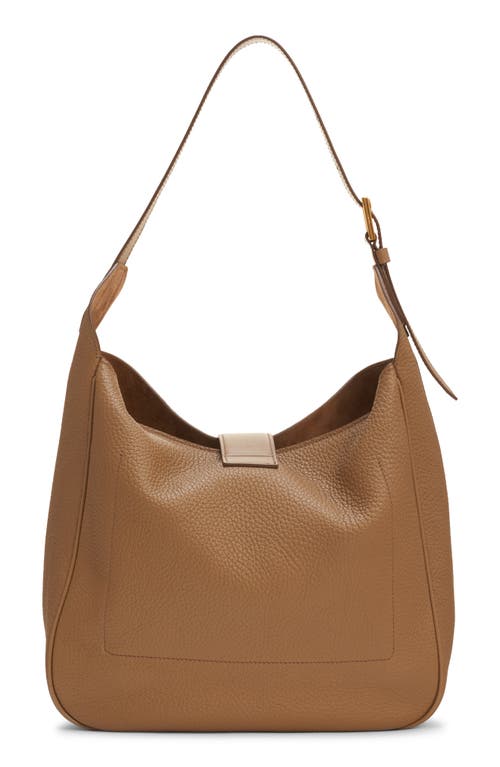 Shop Tom Ford Medium Monarch Leather Hobo Bag In 1b073 Saddle Brown