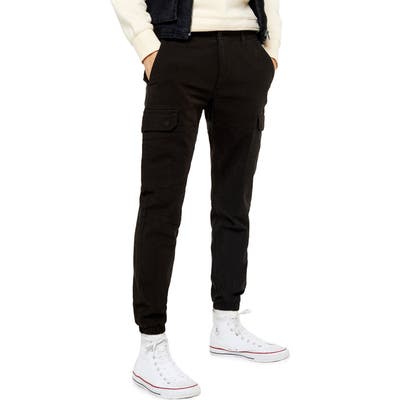 Topman Classic Fit Cargo Pants, Black