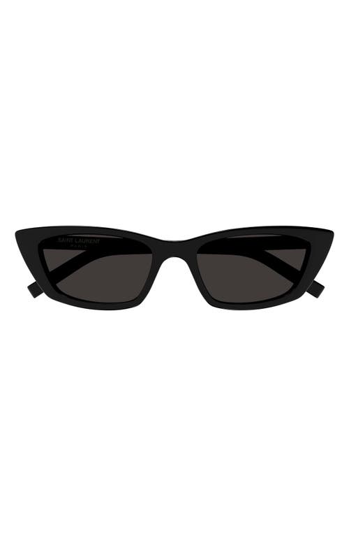 Shop Saint Laurent 52mm Cat Eye Sunglasses In Black