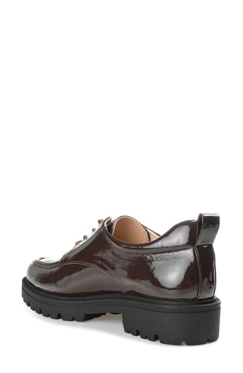 Journee Collection Women's Zina Lace Up Lug Sole Oxfords In Brown