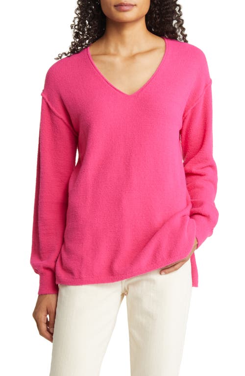 caslon(r) V-Neck Tunic Sweater in Pink Cabaret