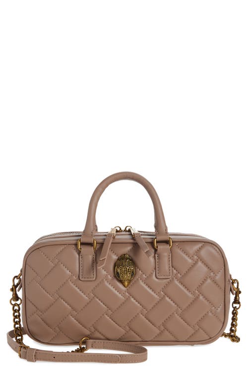 Kurt Geiger London Small Kensington Quilted Leather Duffle Bag In Light Beige