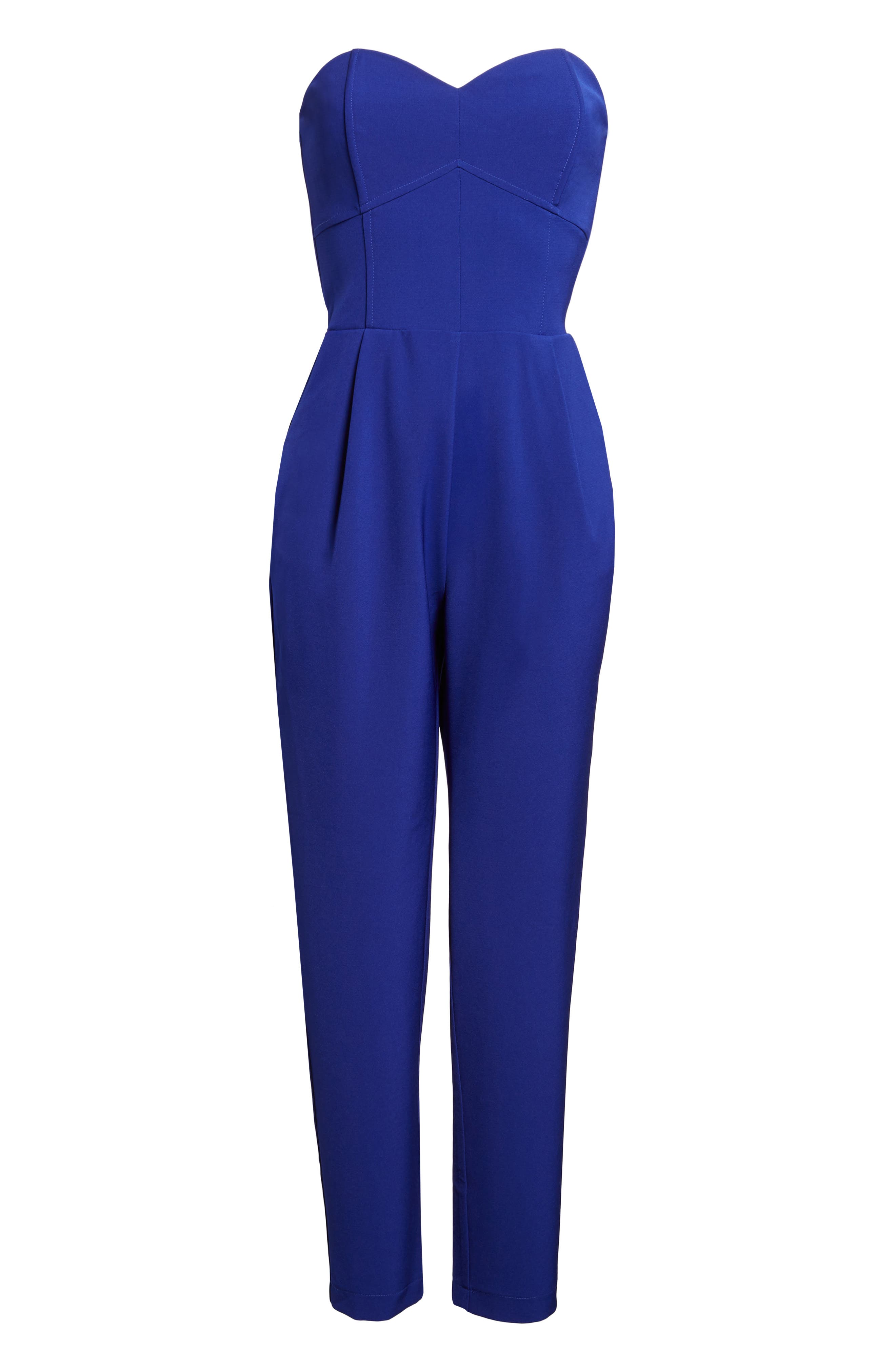 adelyn rae strapless slim leg jumpsuit