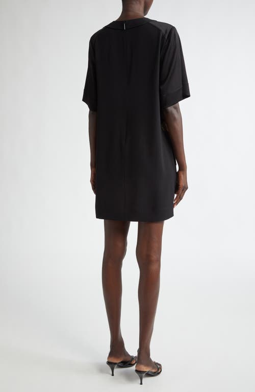 Shop Jason Wu Collection Embellished Hammered Satin Shift Minidress In Black