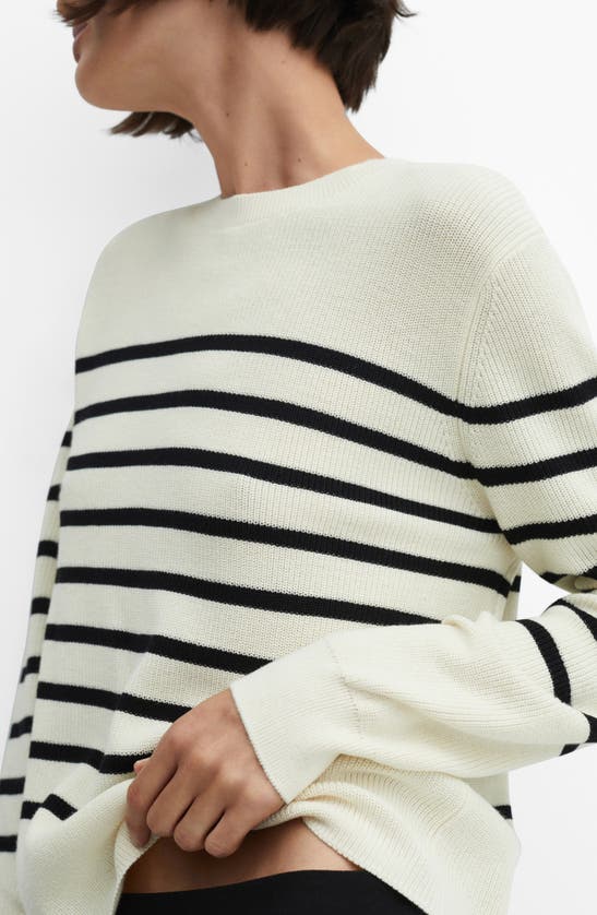 Shop Mango Crewneck Sweater In Dark Navy