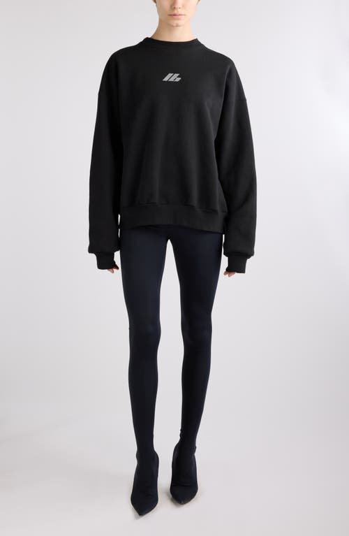 Balenciaga Crewneck Cotton Jersey Sweatshirt In Faded Black
