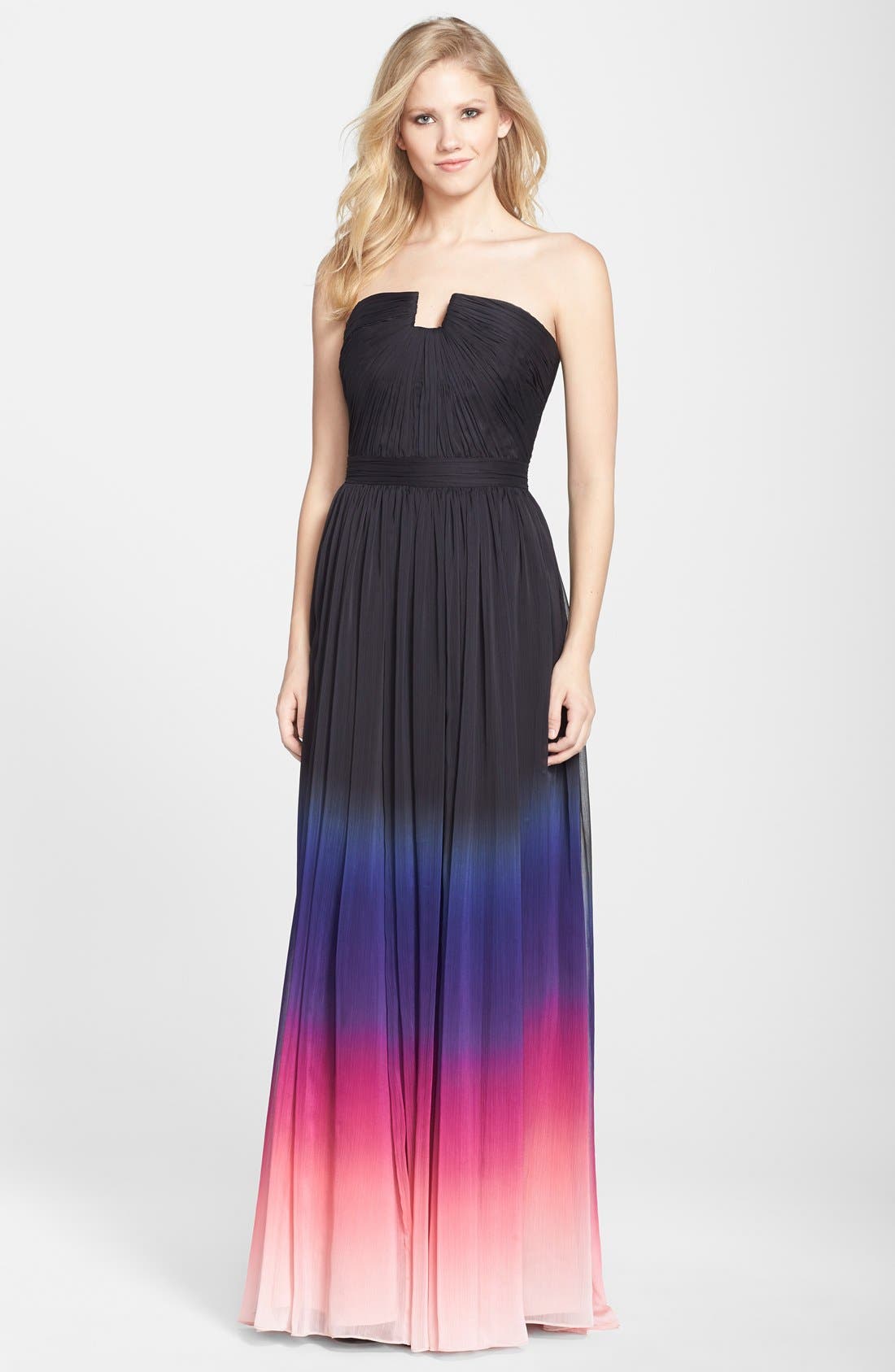 halston chiffon gown