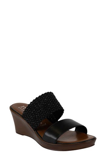 Italian Shoemakers Yamari Wedge Sandal In Black