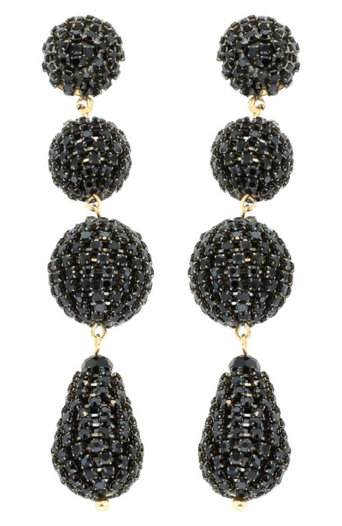 Panacea Crystal Ball Linear Drop Earrings In Black