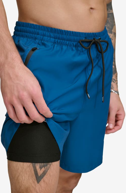 Dkny Ny Core Volley Swim Trunks In Poseidon