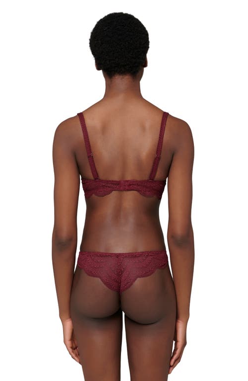 Shop Simone Perele Karma Lace Tanga In Spinel Red