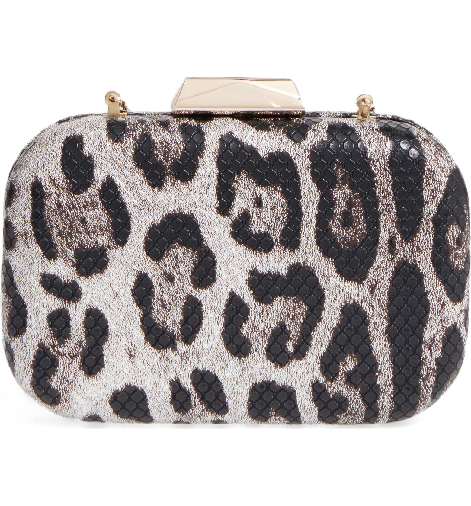 Natasha Couture Leopard Print Faux Leather Frame Clutch | Nordstrom