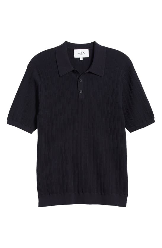 Shop Wax London Naples Polo Sweater In Midnight