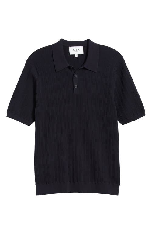 Shop Wax London Naples Cotton Blend Knit Polo In Midnight