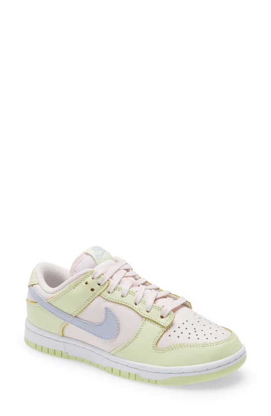Nike Dunk Low Basketball Sneaker In Soft Pink/ Ghost/ Lime Ice