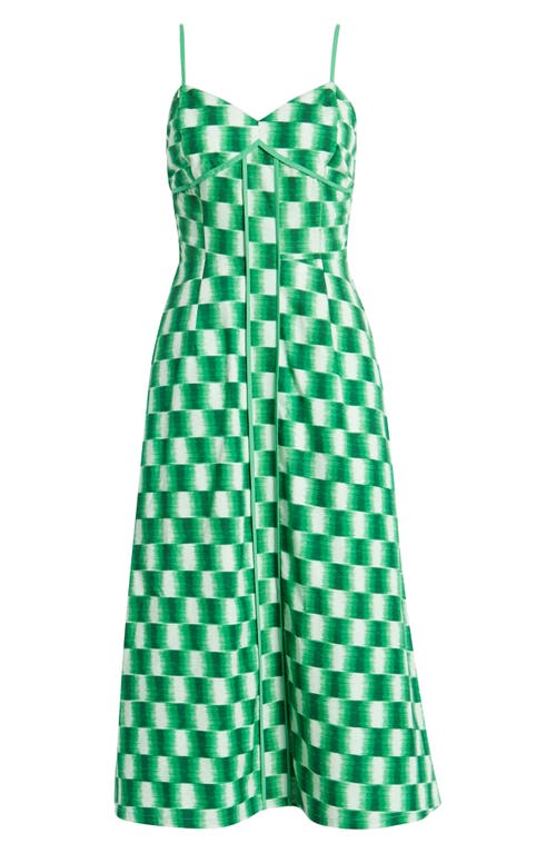 Shop Du Paradis Cape Town Check Print Midi Dress In Green Checker