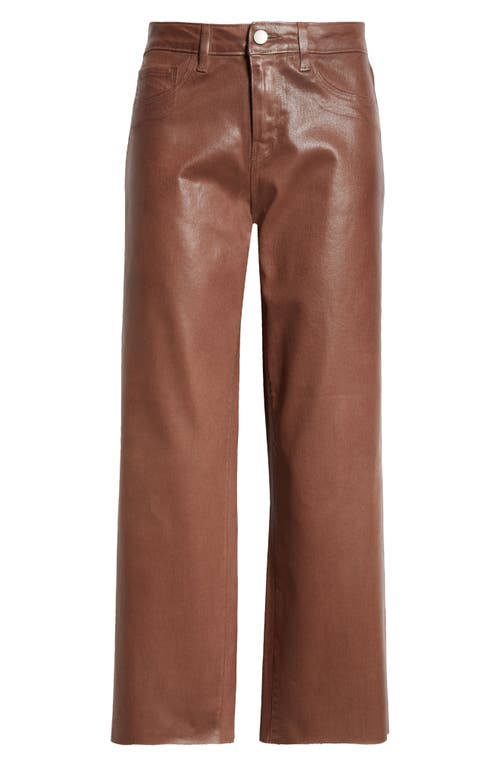 Shop L Agence L'agence Wanda High Waist Crop Wide Leg Jeans In Chocolate Truffle Coated