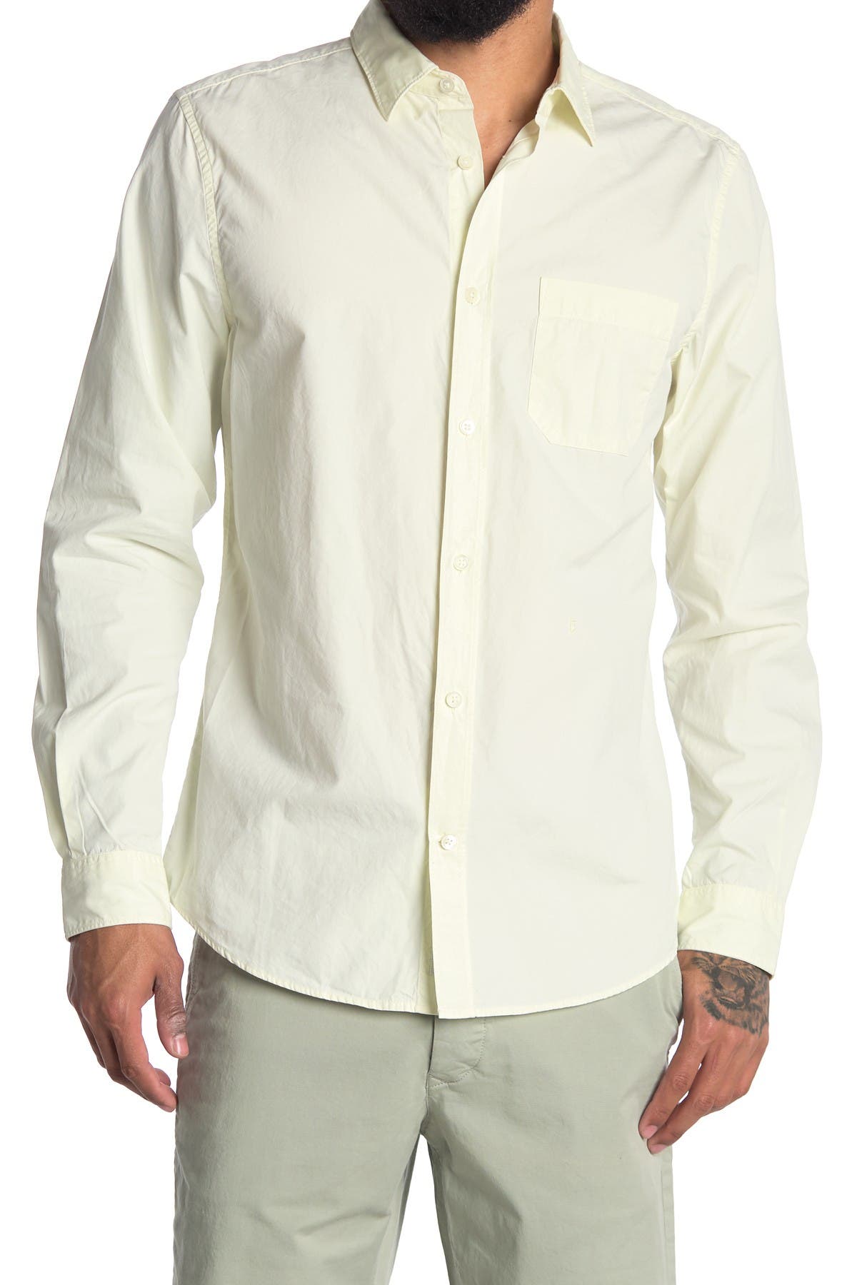 Closed Solid Regular Fit Shirt In Open Green
