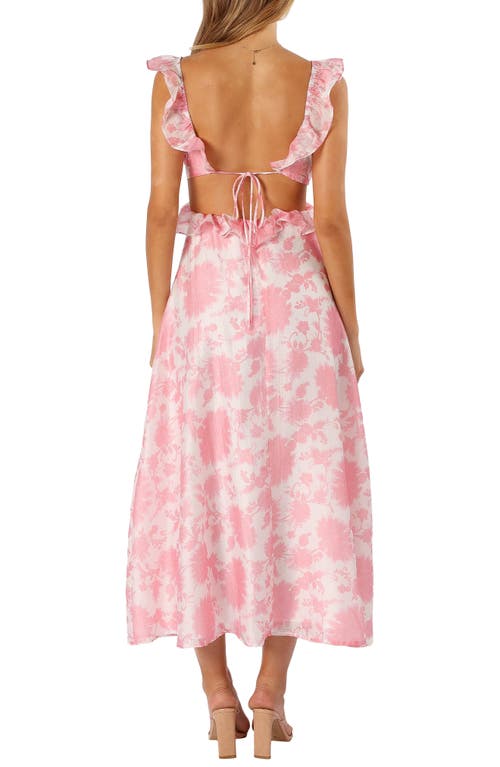 Petal And Pup Petal & Pup Rori Floral Ruffle Cutout Dress In Pink