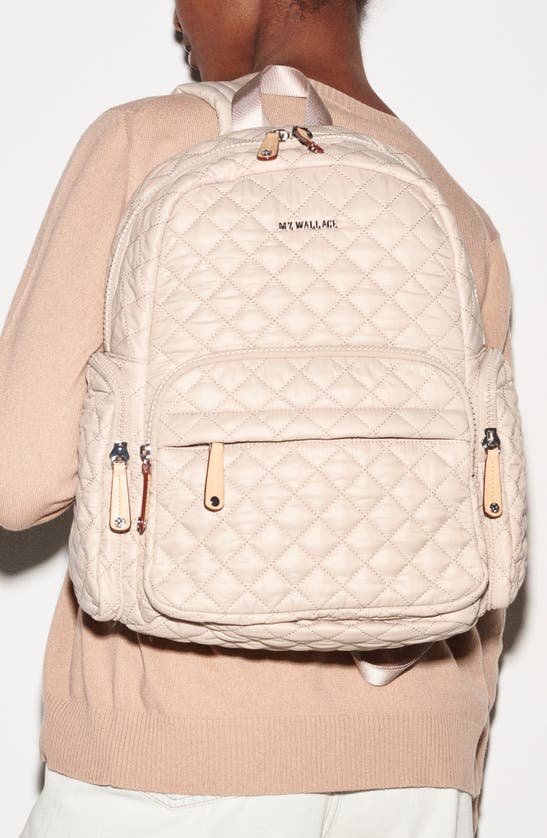Shop Mz Wallace Pocket Quilted Nylon Backpack In Mushroom