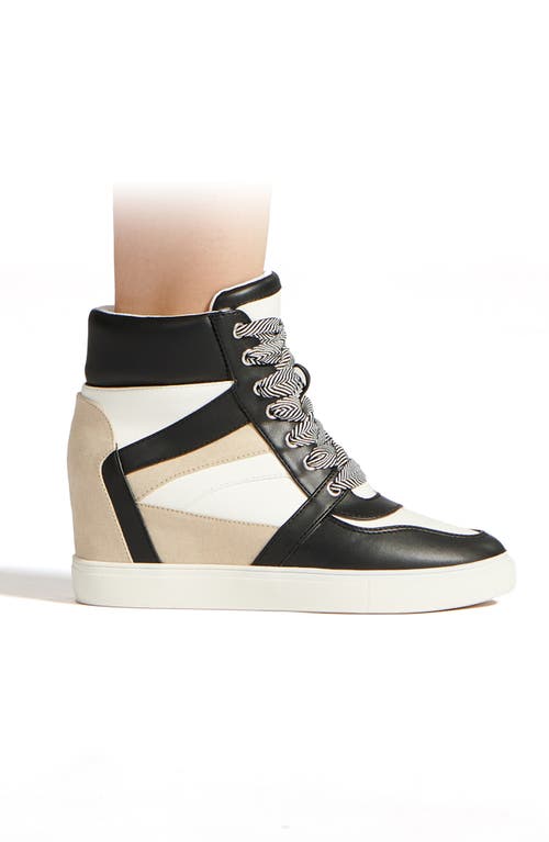 Bcbg Jansy Wedge Sneaker In Black-bright White