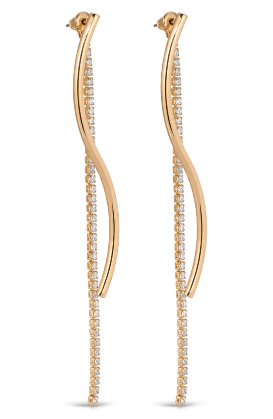 Ettika Swerve Cubic Zirconia Front/back Earrings In Gold