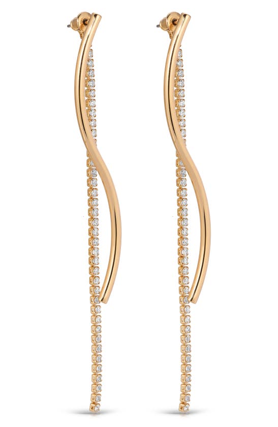 Shop Ettika Swerve Cubic Zirconia Front/back Earrings In Gold