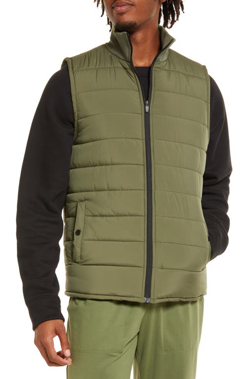 zella Recycled Polyester Puffer Vest in Green Sorrel
