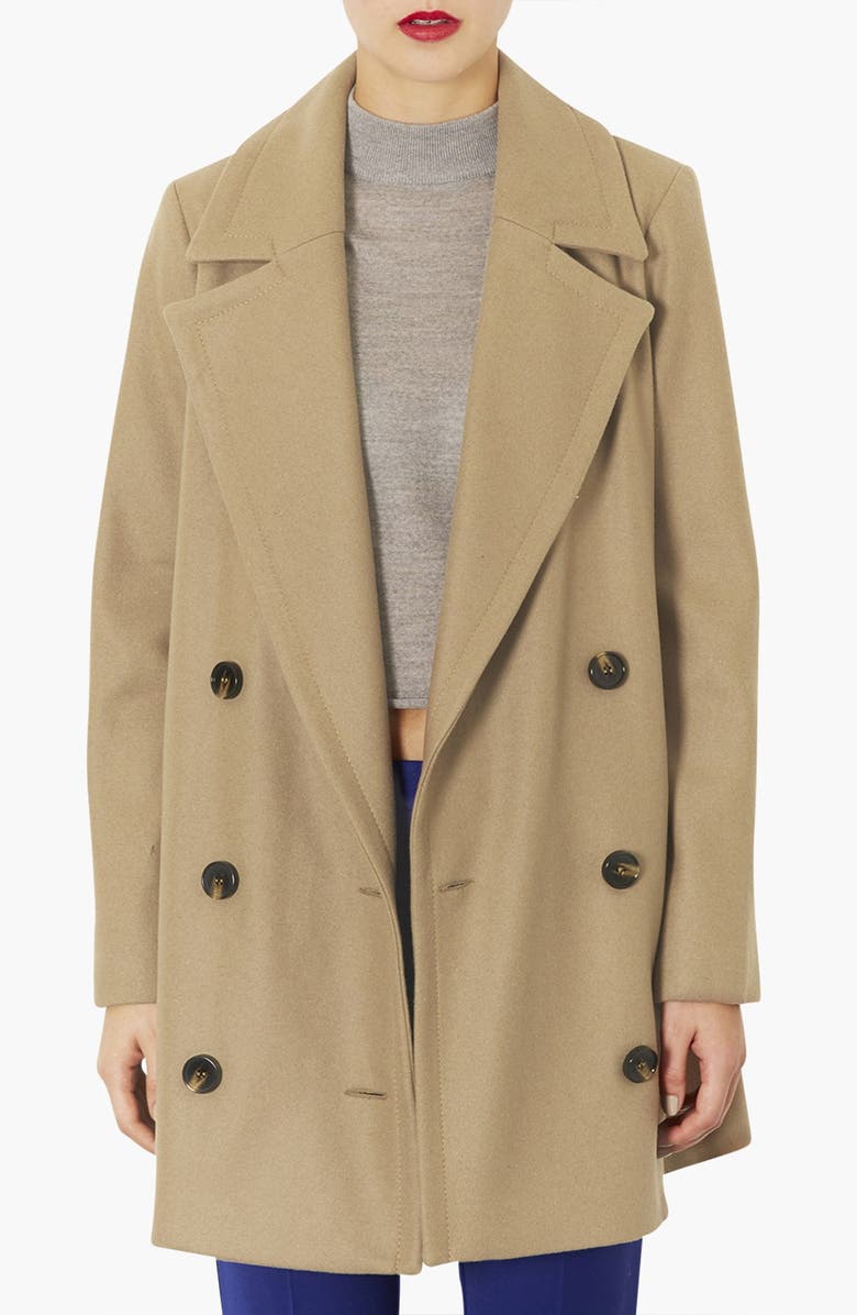 Topshop Oversized Double Breasted Peacoat | Nordstrom