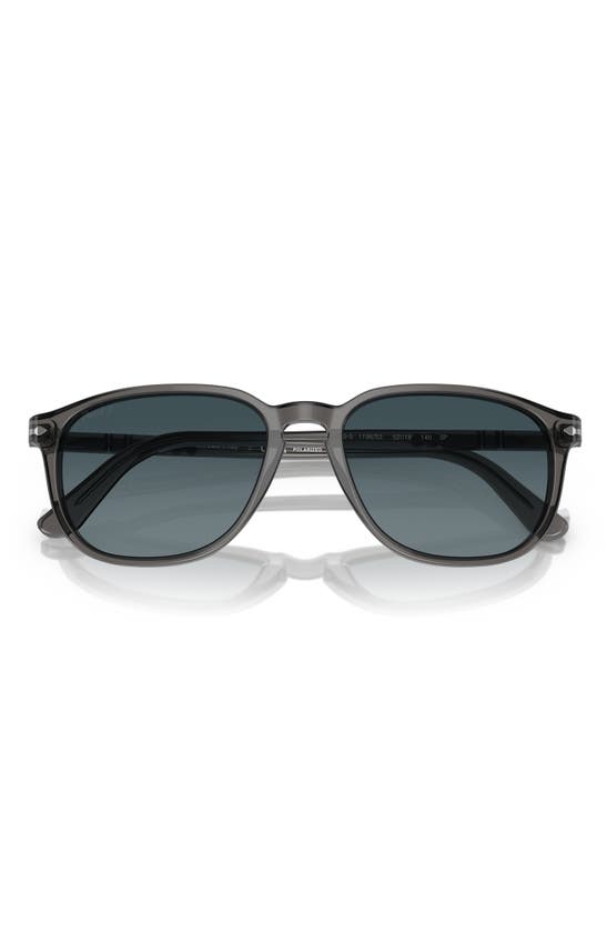 Persol 55mm Gradient Polarized Square Sunglasses In Transparent Grey