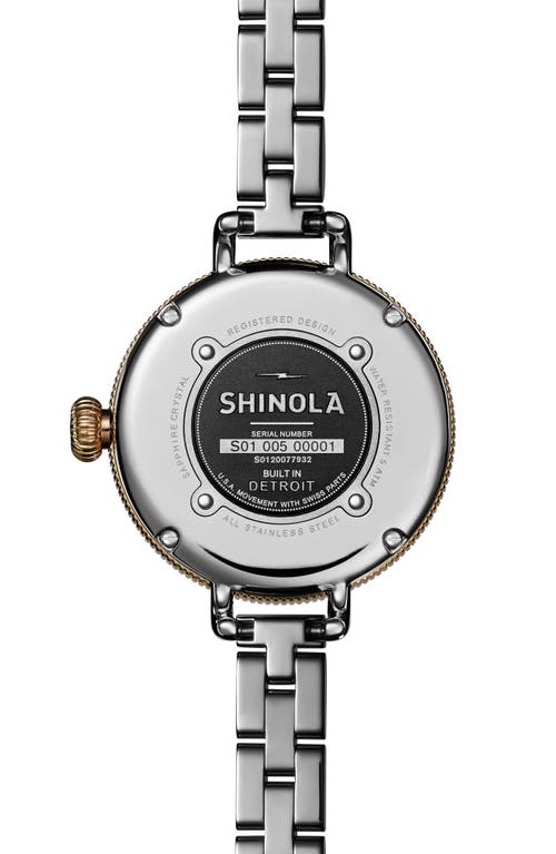 Shop Shinola 'the Birdy' Bracelet Watch, 34mm In Silver/bedrock Mop/gold