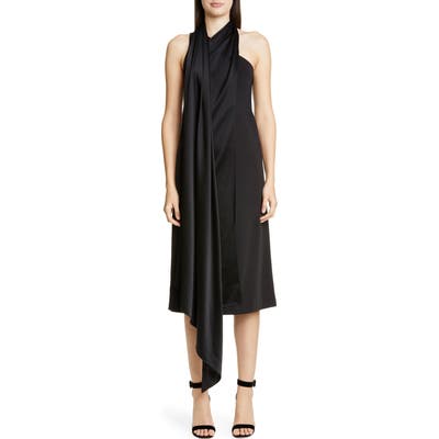 St. John Collectors One-Shoulder Compact Knit Cocktail Dress, Black