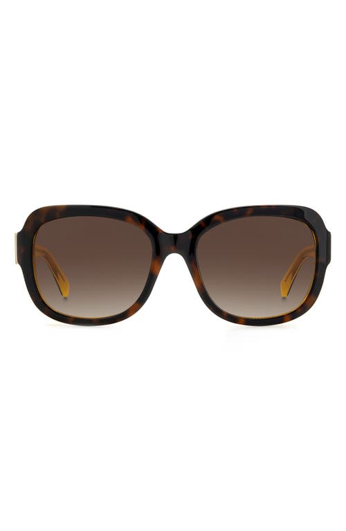 Shop Kate Spade New York Laynes 55mm Gradient Sunglasses In Havana Yellow/brown