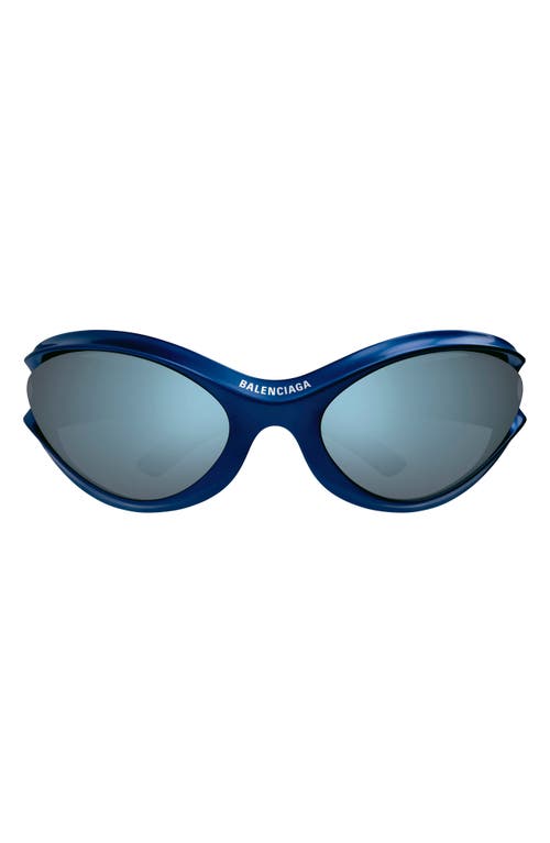 Balenciaga 77mm Oversized Geometric Sunglasses in Blue at Nordstrom