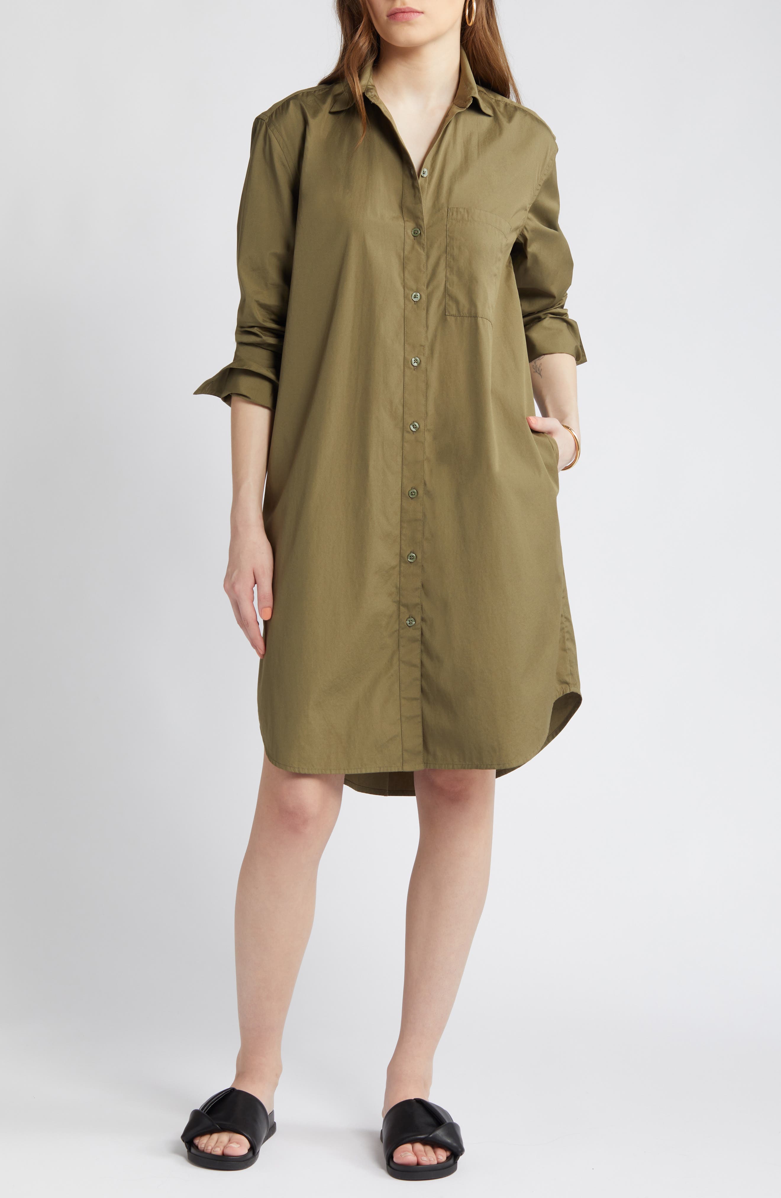 Green Shirt Dress