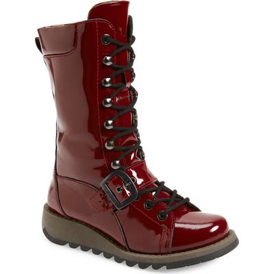 Fly London Selu Lace-Up Boot - Burgundy