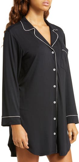 Eberjey Gisele Sleep Shirt Black/Sorbet H1018 - Free Shipping at Largo Drive