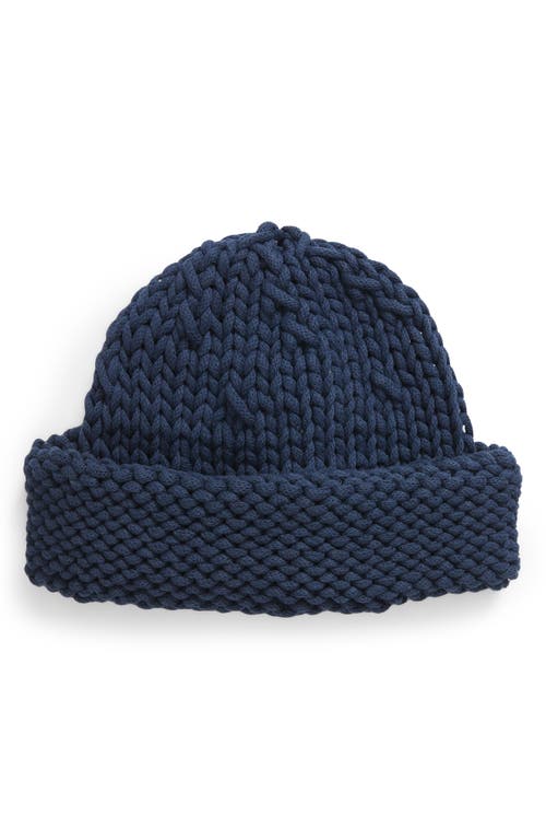 Nicholas Daley Rebel Chunky Cotton & Wool Beanie in Navy at Nordstrom