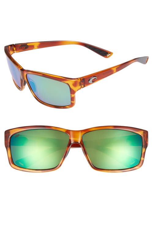 Costa Del Mar Cut 60mm Polarized Sunglasses in Honey Tortoise/Green Mirror at Nordstrom