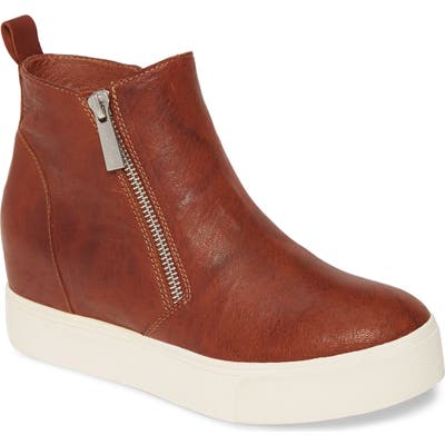Jslides Sky Platform Zip Sneaker, Brown