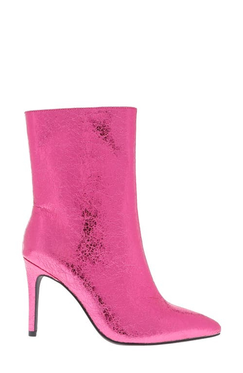Mia Mardi Pointed Toe Bootie In Hot Pink