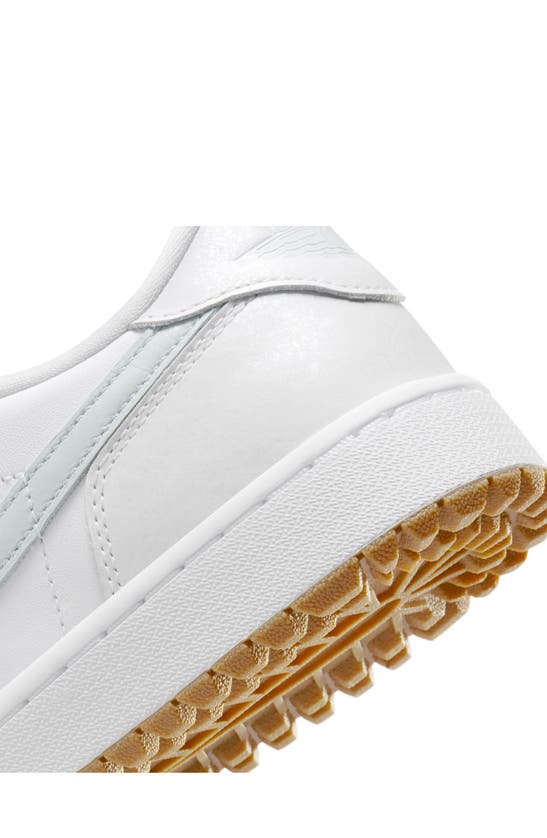Shop Jordan Air  1 Low Waterproof Golf Shoe In White/ Pure Platinum/ Brown