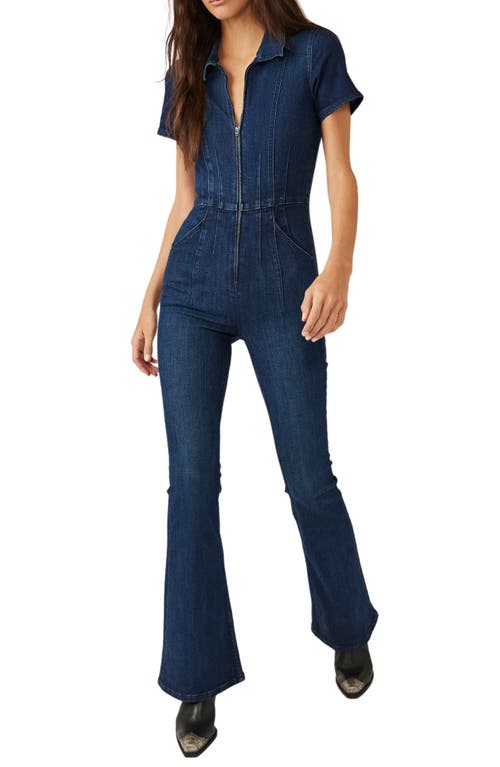 Free People Jayde Denim Flared Jumpsuit at Nordstrom