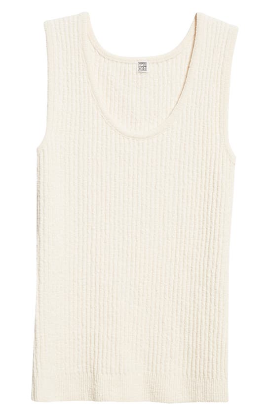 Totême Beige Textured Tank Top In Ecru